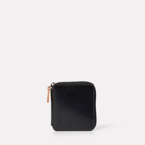 Axel Leather Zip Round Wallet in Black – Ally Capellino