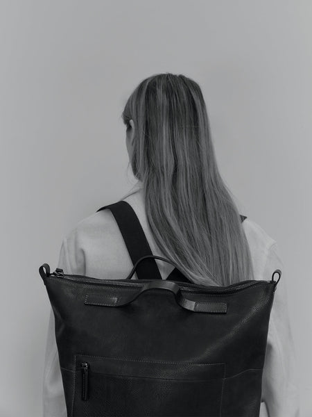 Hoy Mini Leather Backpack in Black – Ally Capellino