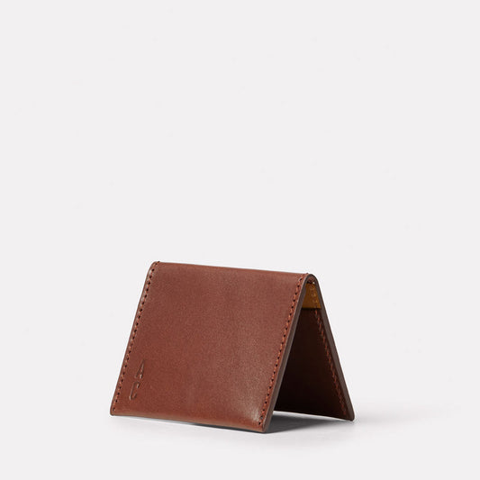 Petra Leather Cardholder in Carob and Mustard