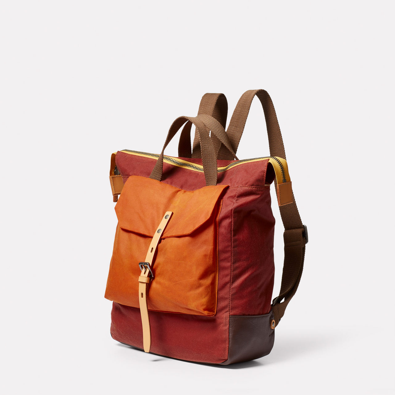 Frances Waxed Cotton Rucksack in Buddha