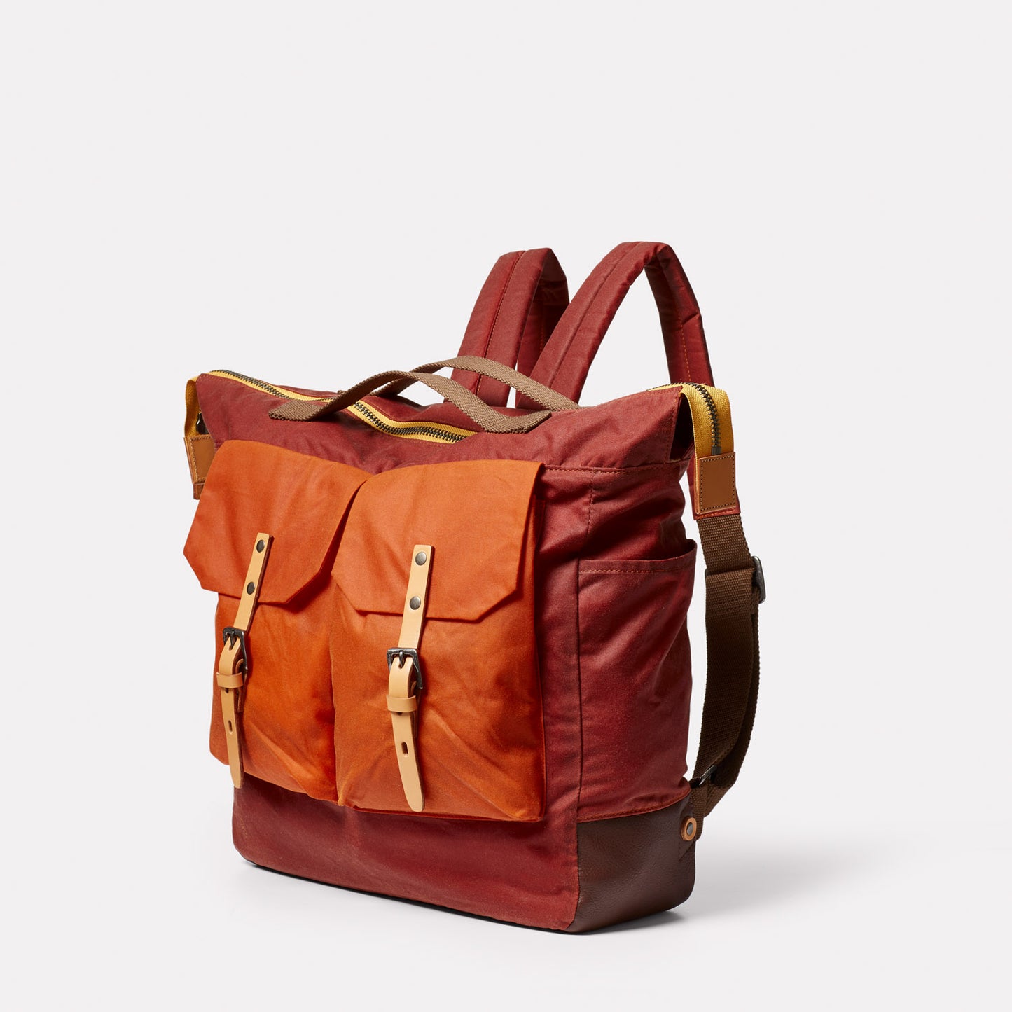 Frank Large Waxed Cotton Rucksack in Buddha