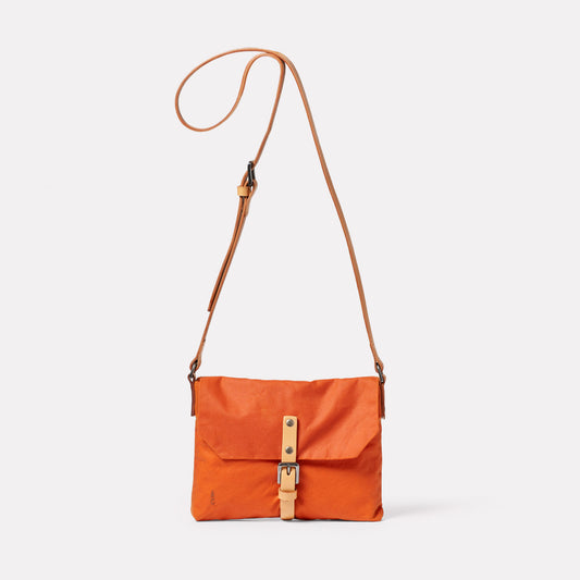 Friday Waxed Cotton Crossbody Bag in Burnt