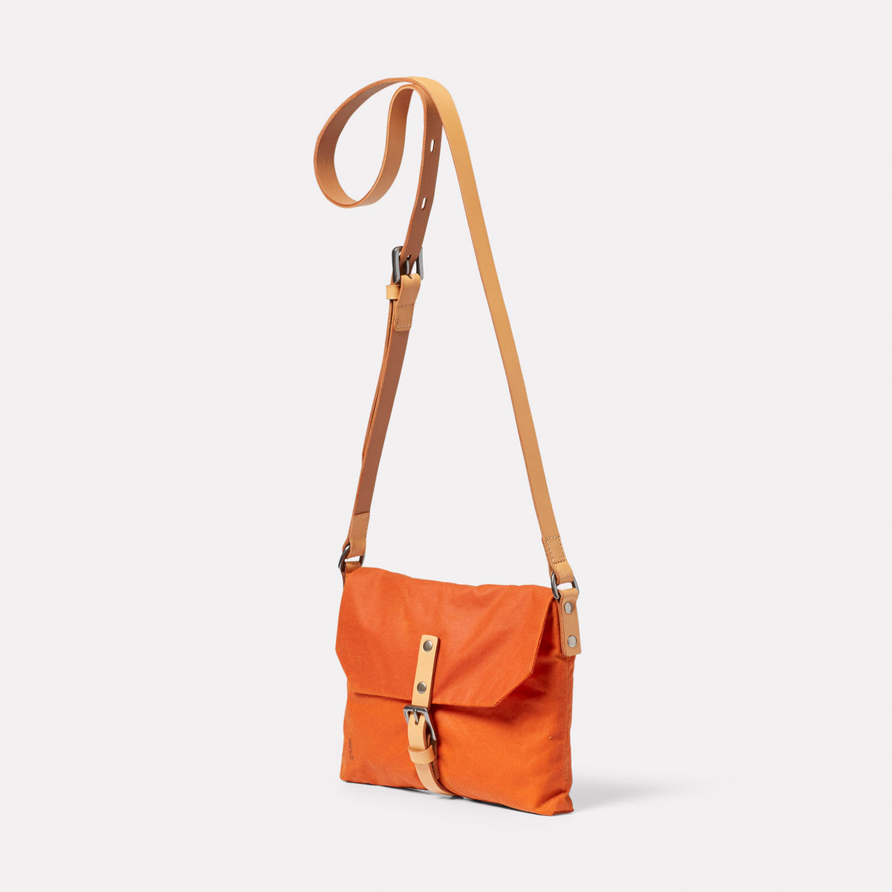 Friday Waxed Cotton Crossbody Bag in Burnt