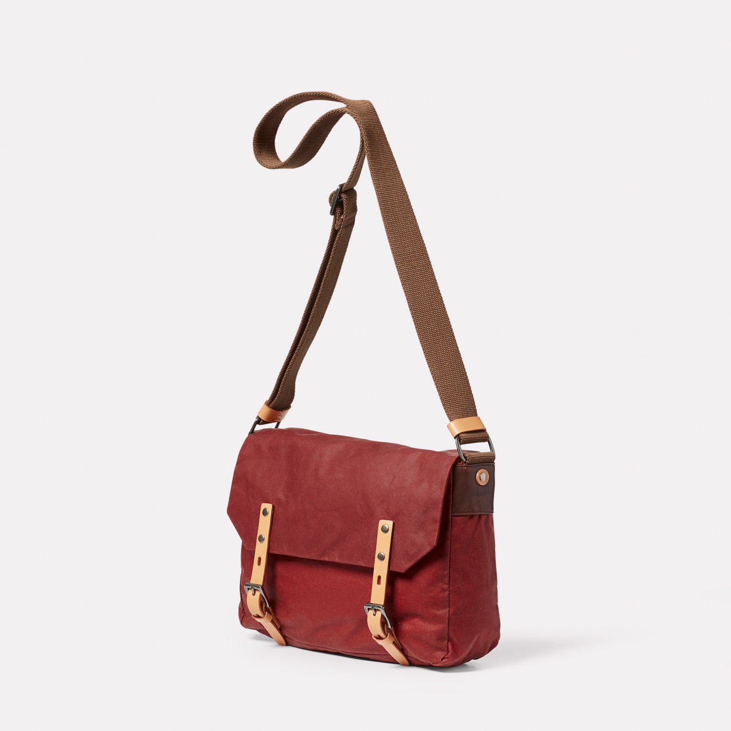 Jeremy Small Waxed Cotton Satchel in Baked Earth