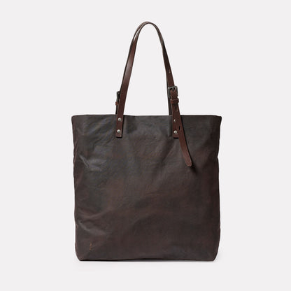 Natalie Waxed Cotton Tote in Bog