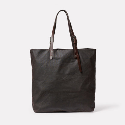 Natalie Waxed Cotton Tote in Bog