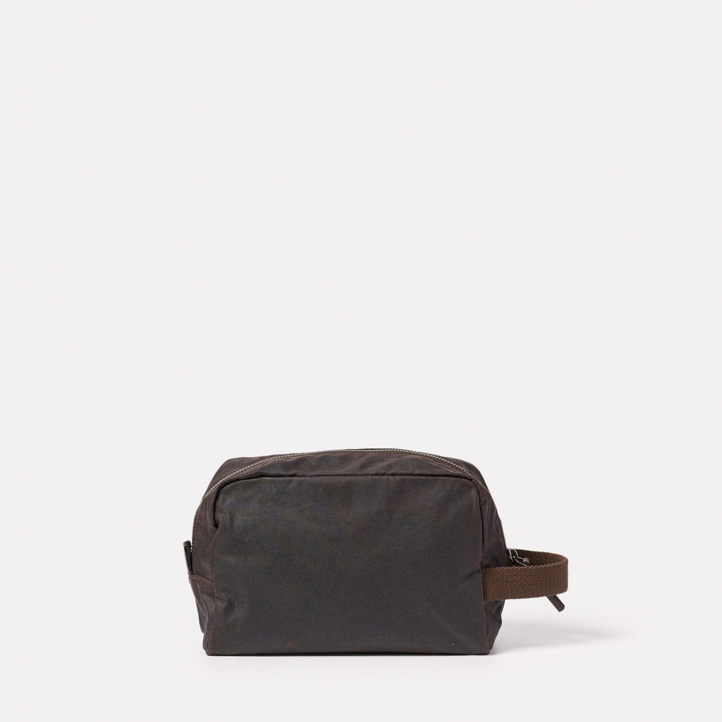 Simon Waxed Cotton Washbag in Bog