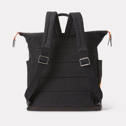 Fritz Waxed Cotton Rucksack in Black