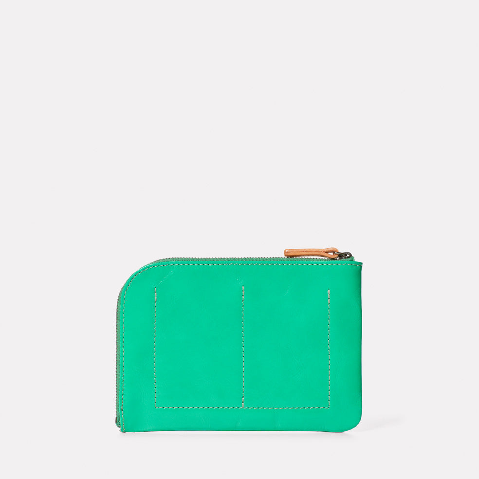 Hocker Medium Leather Purse in Green-MEDIUM POUCH-Ally Capellino-Small Leather Goods-Green-Leather