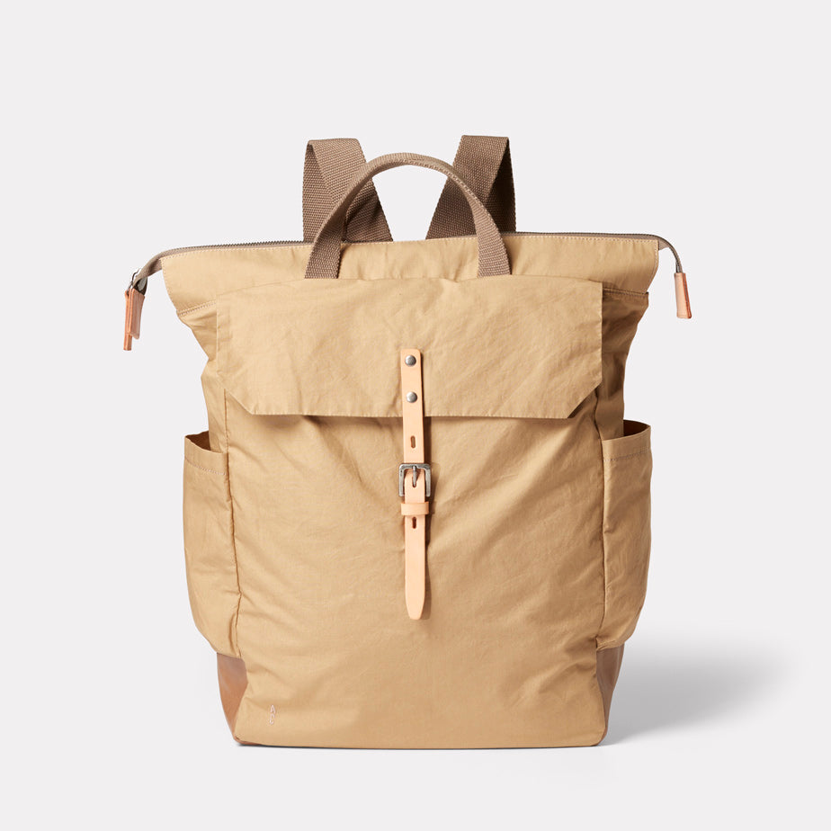 Fin Waxed Cotton Backpack in Sand – Ally Capellino