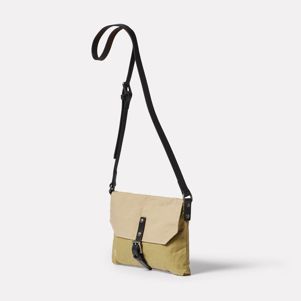 Franco Waxed Cotton Crossbody Bag in Pistachio