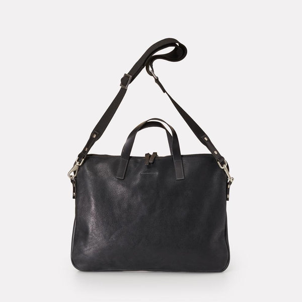 Gaudi Calvert Leather Folio Bag in Black | Ally Capellino