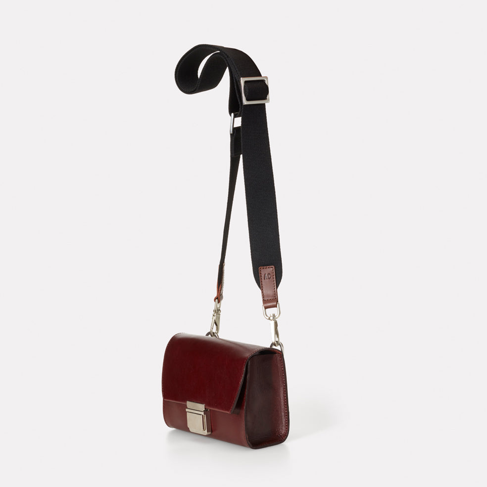 Mini Lock Boundary Leather Crossbody Lock Bag in Black – Ally